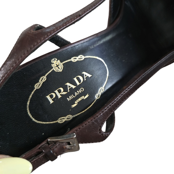 Authentic Vintage Prada Slingback Heels Size 36.5 - Picture 8 of 12